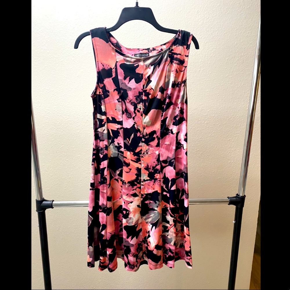 Pink and black floral dress. Size 10